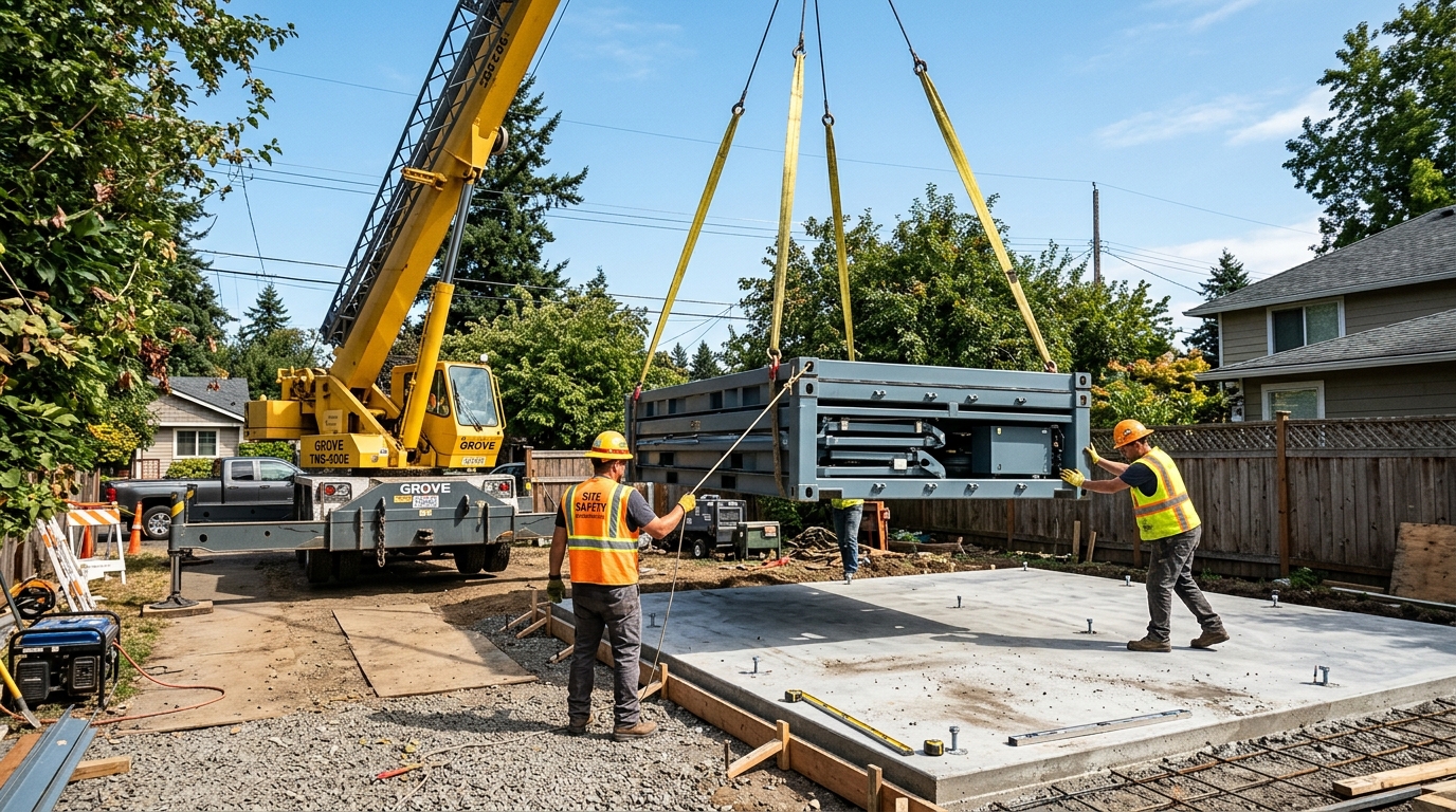 Quanhui Modular Housing Crane Offloading Walkthrough